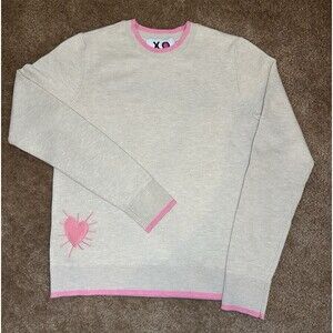 Kerri Rosenthal Sweater Tan & Pink XS Sunshine Is A Frame Of Mind